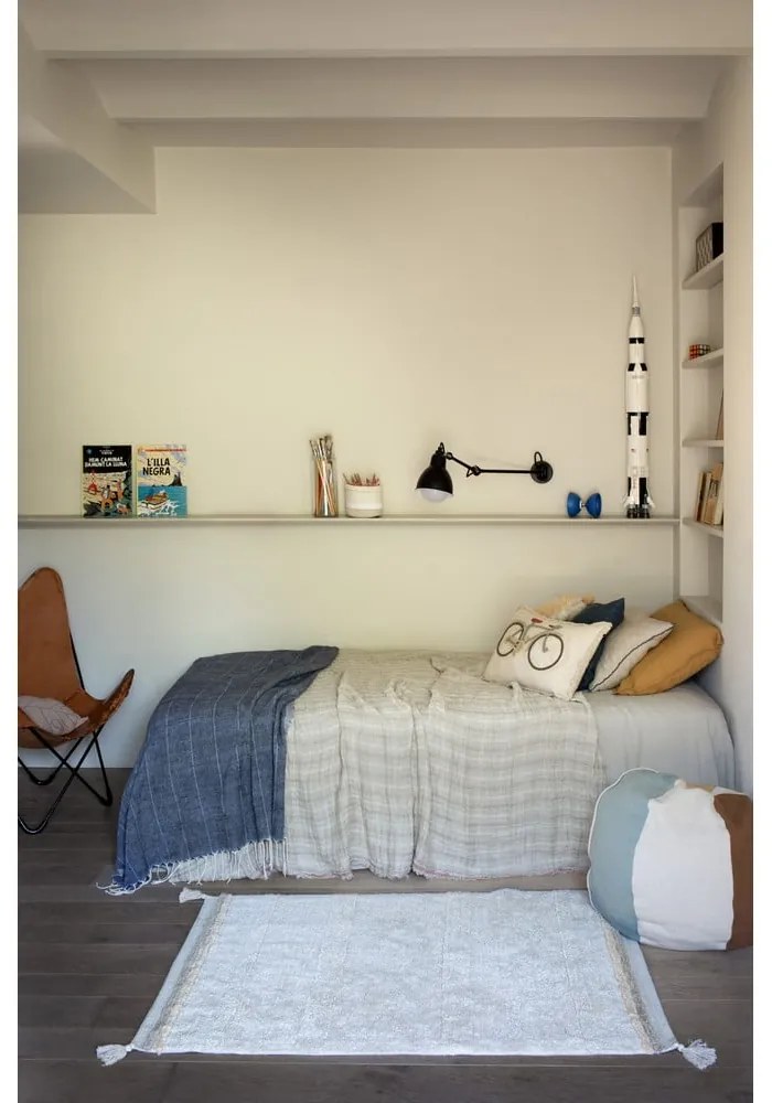 Krémový prateľný ručne tkaný bavlnený koberec 120x160 cm Bloom Natural – Lorena Canals