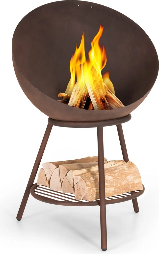 Blumfeldt Azuma, ohnisko, Ø 66 cm, 2 mm, rošt na drevené uhlie a gril, kryt proti dažďu, kutáč