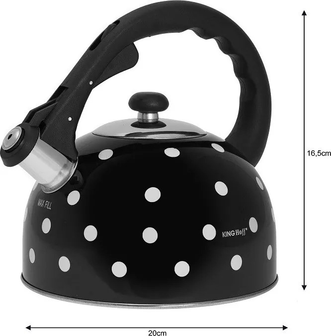 Kinghoff Varná kanvica na vodu Kinghoff, 2,6 l, čierna