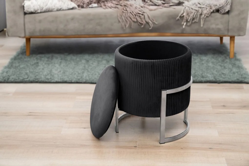 Taburet PURTO čierny