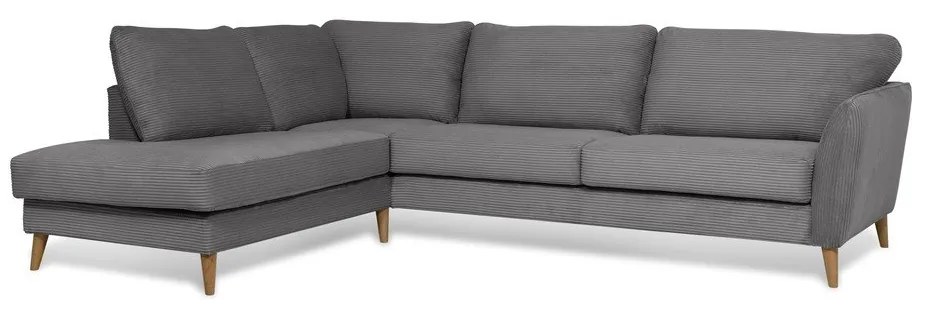 Tmavosivá menčestrová rohová pohovka (ľavý roh) Paris – Scandic