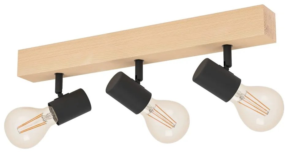 Stropné svietidlo v čiernej a prírodnej farbe 5x48 cm TOWNSHEND 3 – EGLO