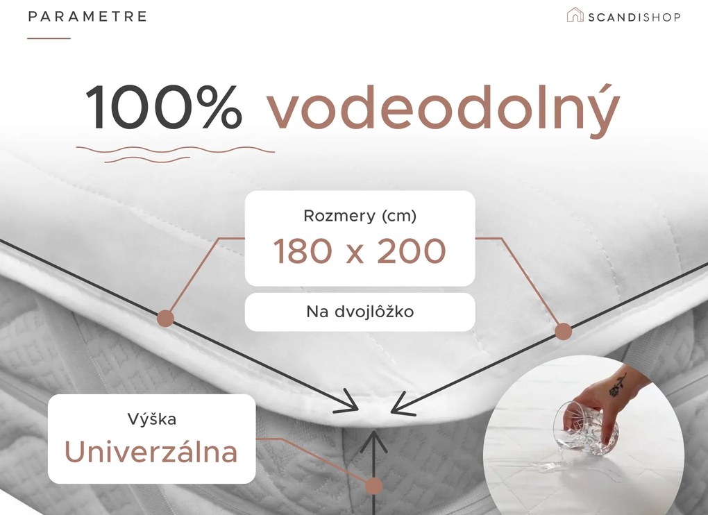 Nepremokavý chránič na matrac PREŠÍVANÝ 180x200 cm