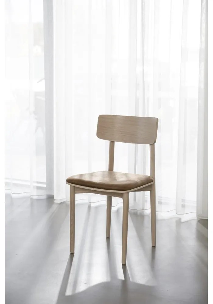 Jedálenská stolička z imitácie kože v koňakovohnedo-prírodnej farbe v súprave 2 ks Wolcott – Rowico