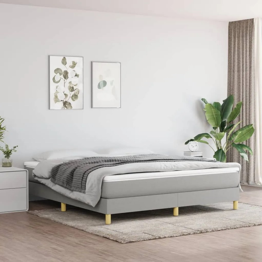 Rám na boxspring posteľ bledosivý 180x200 cm látka