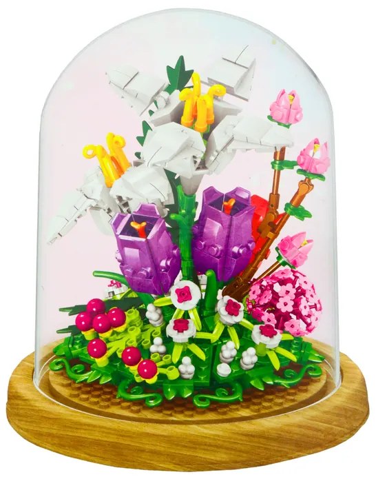 LEAN TOYS Stavebnica Kvety vo vitríne - 487 kusov