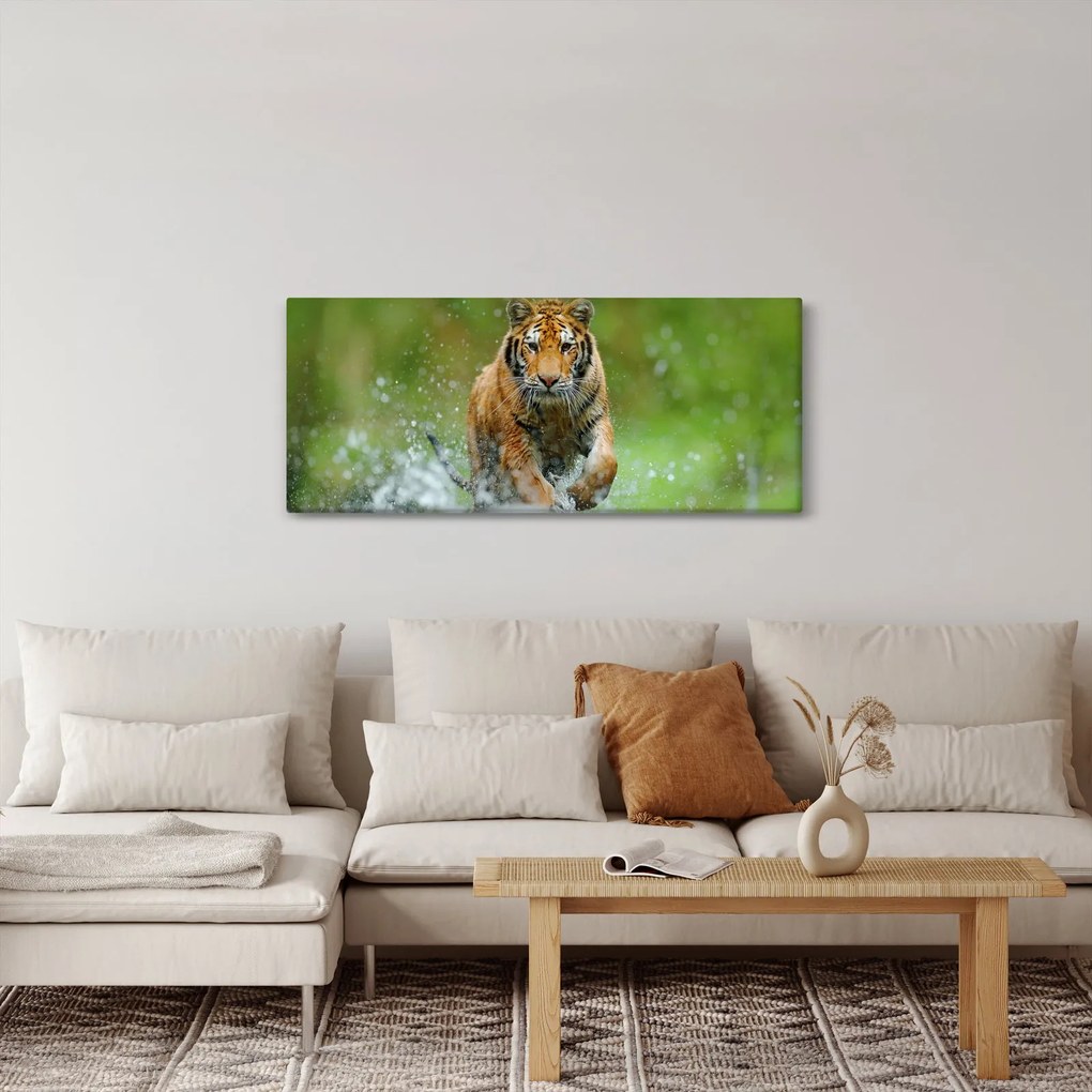 Obraz - Bežiaci tiger (120x50 cm)