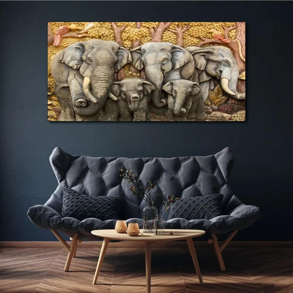 Obraz canvas Zvieratá stromov slonov