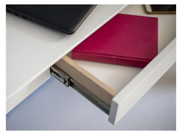 Biely pracovný stôl Ragaba Mimo, dĺžka 105 cm