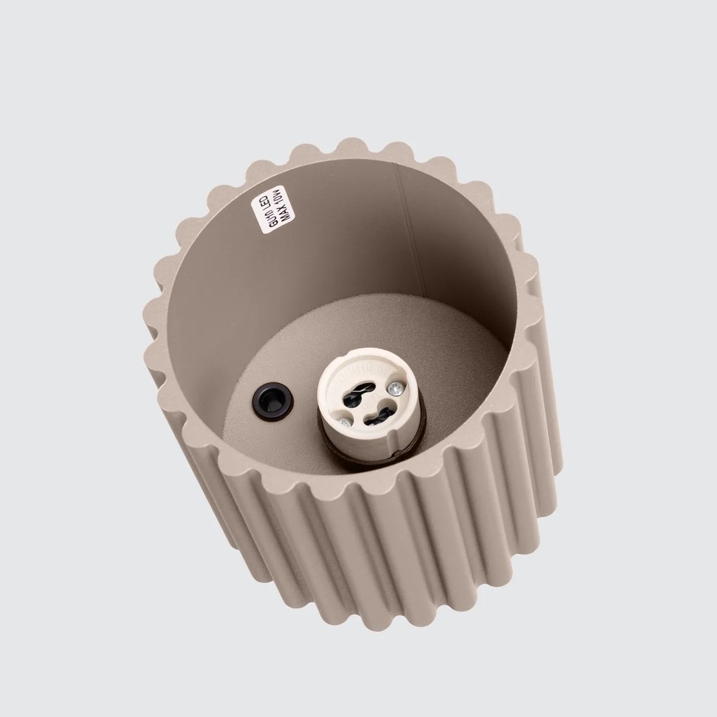 Stropné svietidlo Aura, 1x tmavobéžové hliníkové tienidlo, (10 cm)