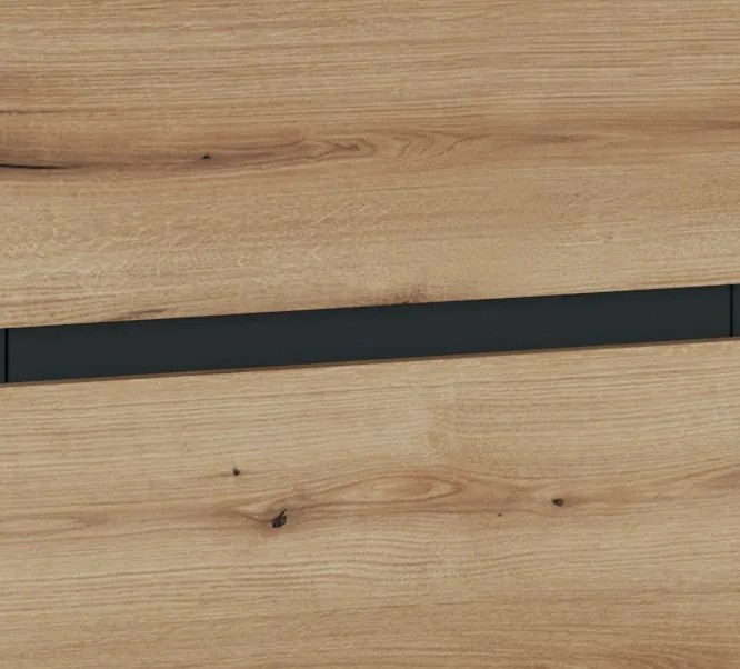 Úložná komoda Corte, dub coast/tmavo šedá