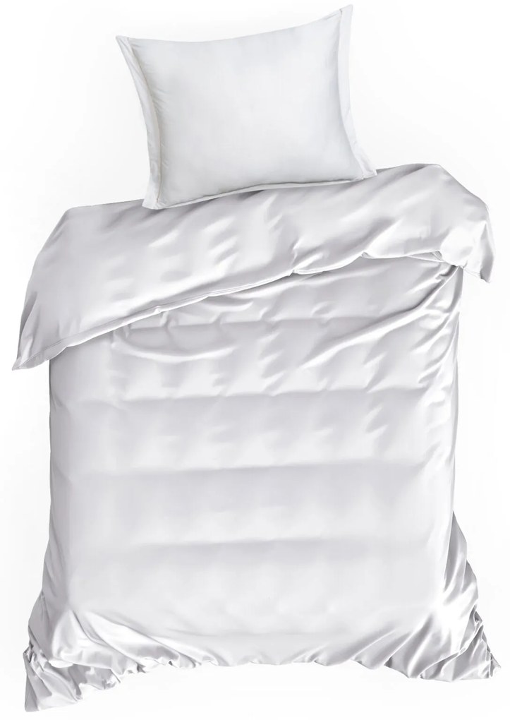 SATÉNOVÉ OBLIEČKY DIVA 8 140X200 CM, 1KS 70X80 CM BIELE