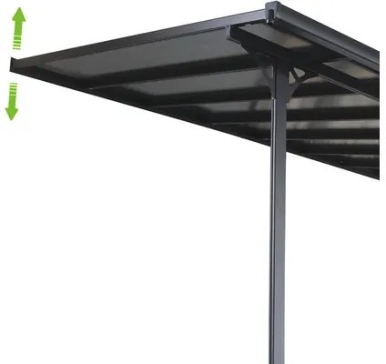 Pergola Rojaplast Bruce H 557x305x240/285 cm sivá