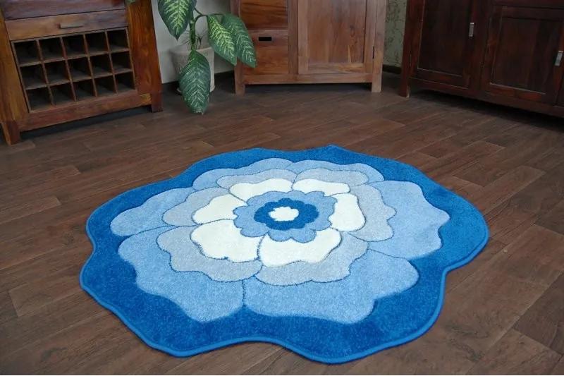 Detský koberec Happy C273 modrý kvietok - 100 cm kruh