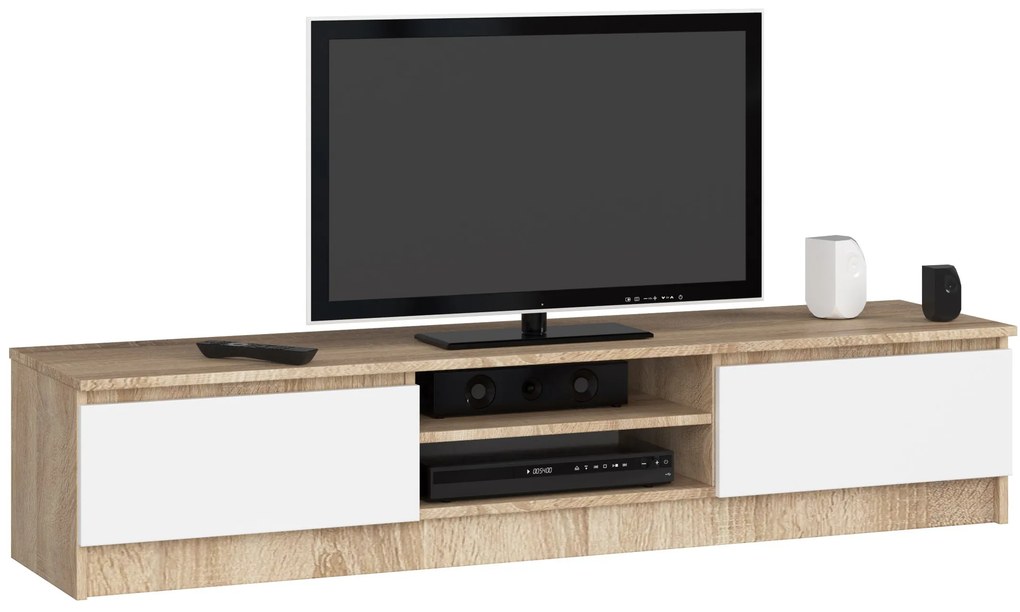 TV stolík Katalina (dub sonoma + biela). Akcia -12%. Vlastná spoľahlivá doprava až k Vám domov. 1069117