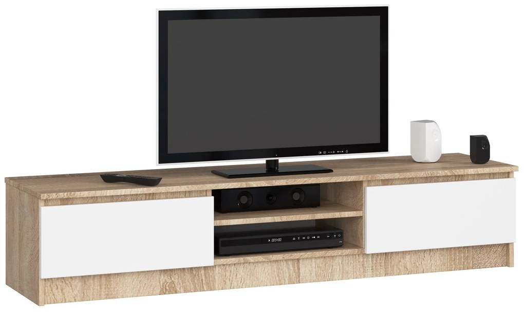 TV stolík Katalina (dub sonoma + biela). Akcia -22%. Vlastná spoľahlivá doprava až k Vám domov. 1069117