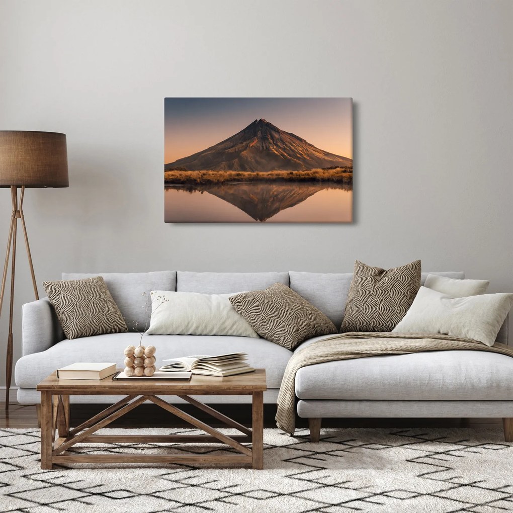 Obraz odrazu hory Taranaki, Nový Zéland (90x60 cm)