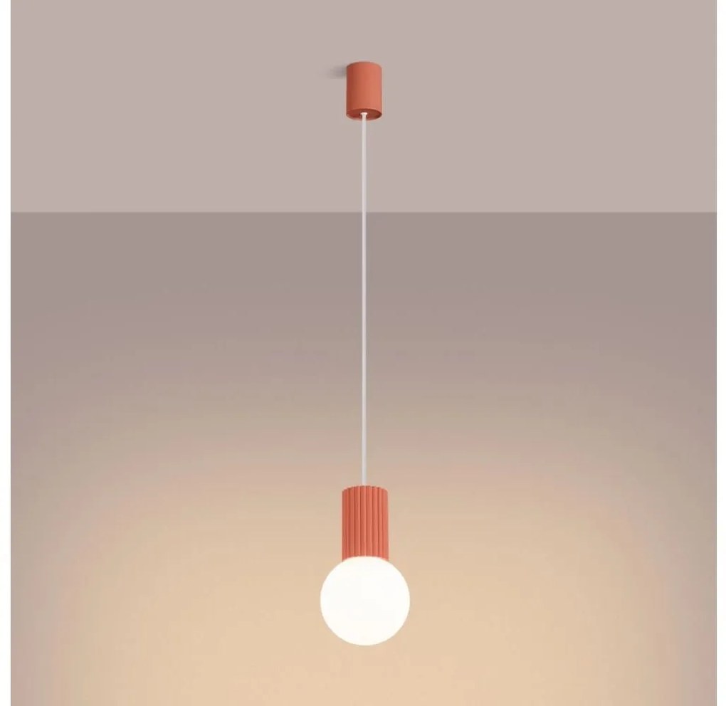 Sollux SL.1754 - Luster na lanku HALO 1xG9/8W/230V pr. 12 cm ružová