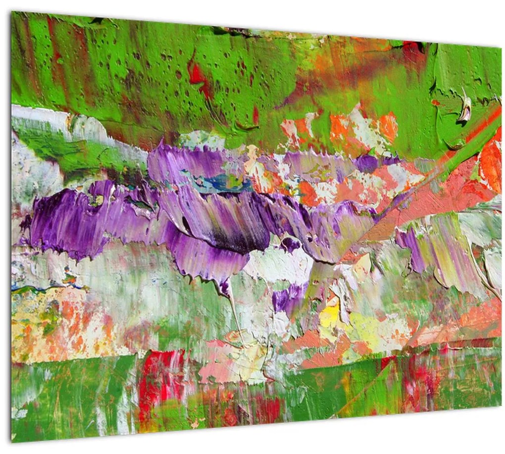 Sklenený obraz abstrakcie - maľba (70x50 cm)