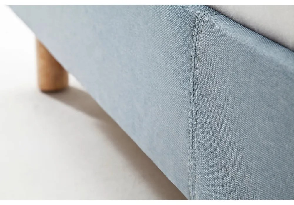 Modrá/sivá čalúnená dvojlôžková posteľ bez roštu 140x200 cm Lena – Meise Möbel