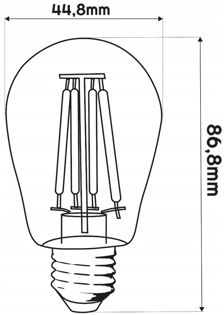 BERGE LED žiarovka E27 3W s teplým vláknom 2700K na girlandy