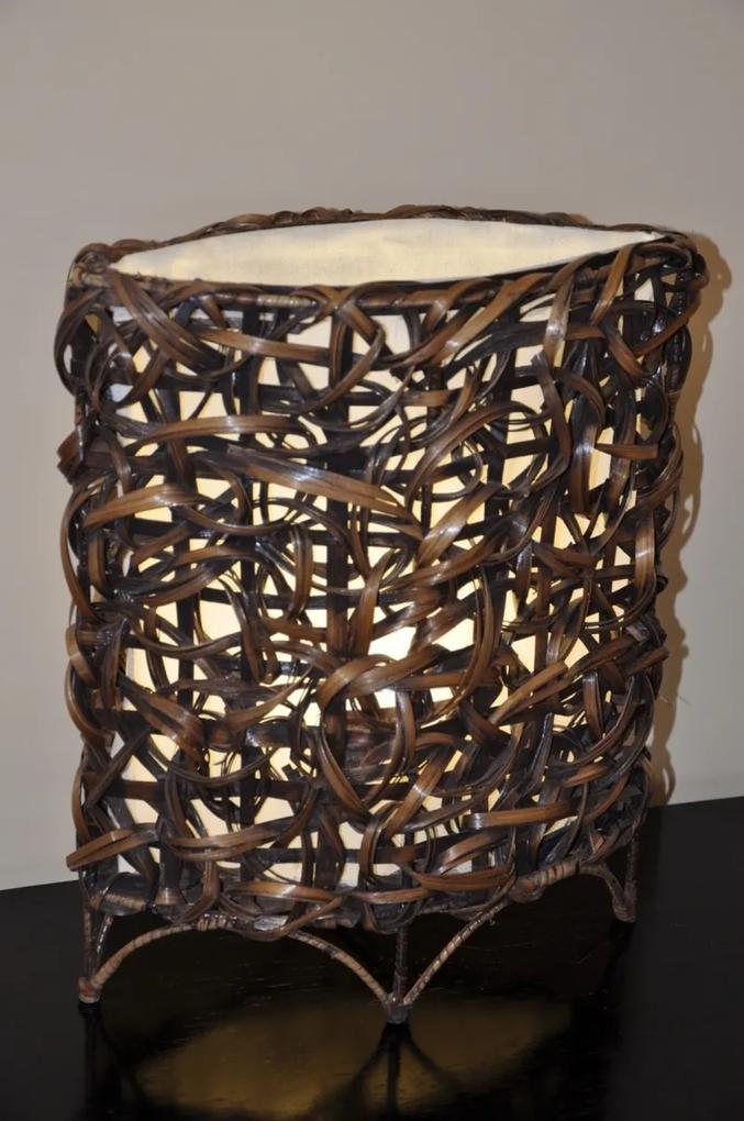 Lampa bambusová malá oválná