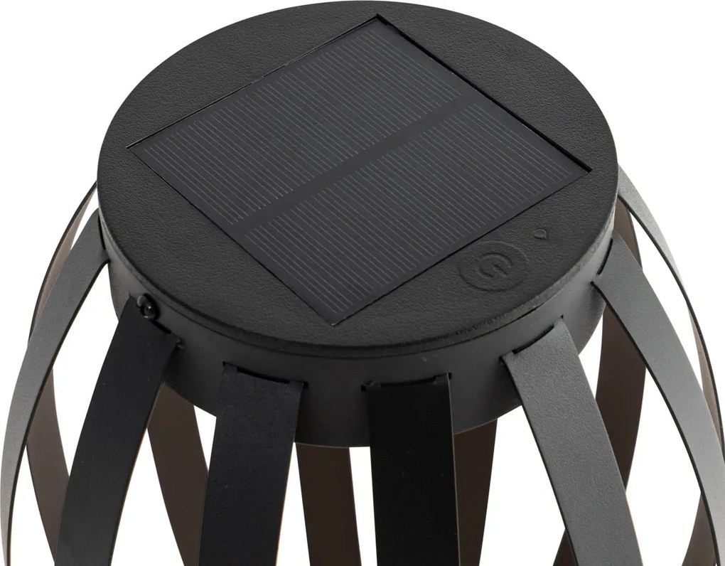 Sada 2 vonkajších stolových lámp čiernych 3-stupňový stmievač Solárny & Nabíjateľný - Sheldon