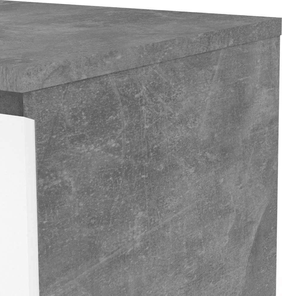 Komoda Simplicitous III betón/biela lesk