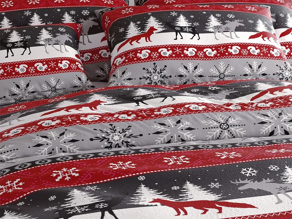 Mikroplyšové obliečky SNOWY FOREST sivé Rozmer obliečky: 2 ks 70 x 90 cm | 200 x 220 cm