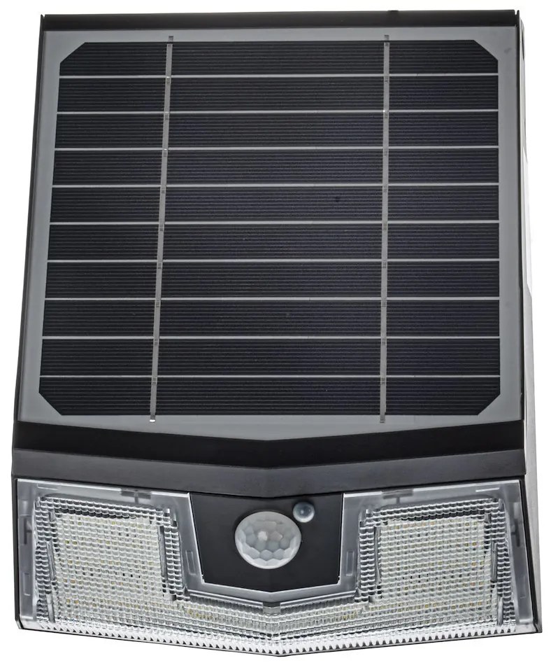 Ecolamp Exteriérové solárne nástenné LED svietidlo Solar, 1x LED 7w, čierna, pohybový senzor