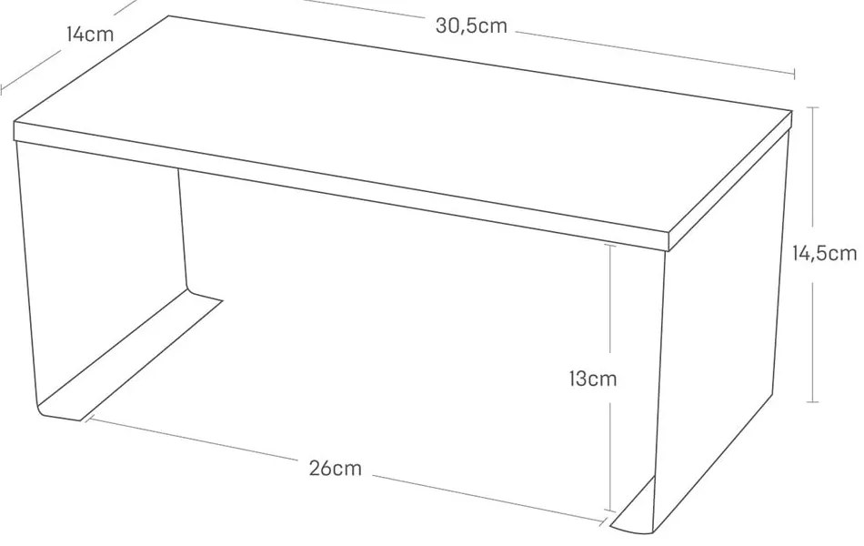Biela/v prírodnej farbe kovová prídavná polička 30,5x14 cm Tosca – YAMAZAKI
