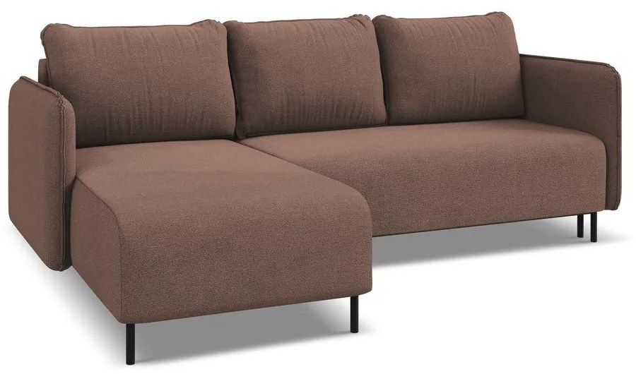 Ružová rozkladacia/s úložným priestorom rohová pohovka (ľavý roh) Luana – Makamii