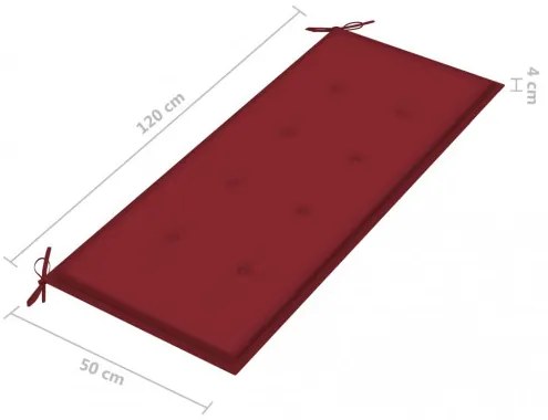 vidaXL Stohovateľná záhradná lavička s podložkou 128,5 cm tíkový masív-