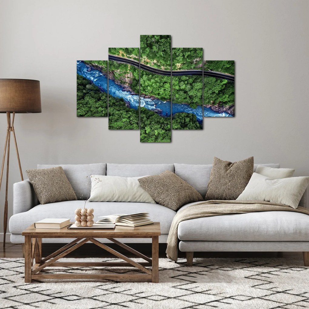 Obraz - Rieka medzi horami, Kaukaz, Rusko (150x105 cm)