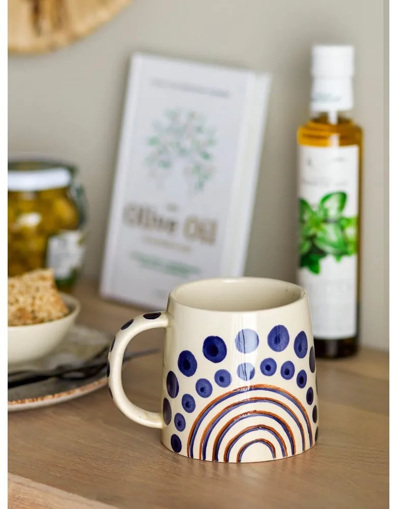 Tmavomodro–béžový hrnček z kameniny 515 ml Shama – Bloomingville