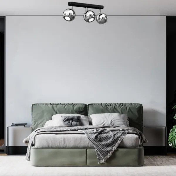 Bodové svietidlo COMET 3xGU10/8W/230V čierna/lesklý chróm