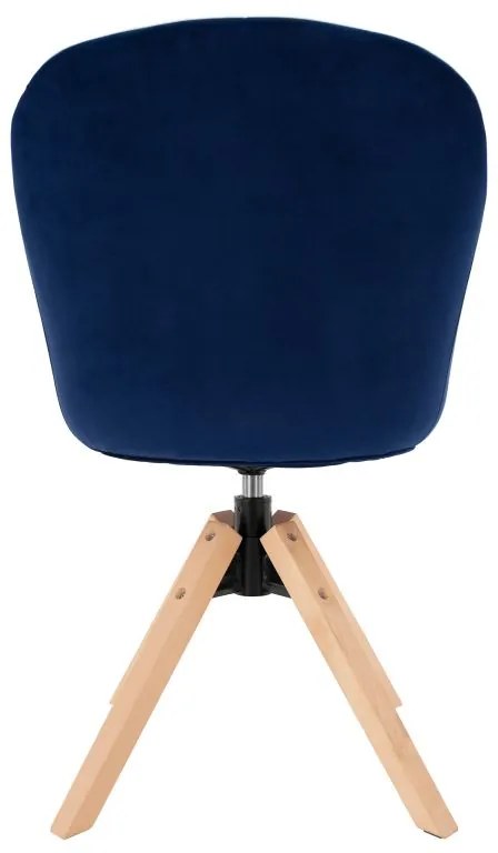 Moderné otočné kreslo čalúnené tmavomodrou Velvet látkou
