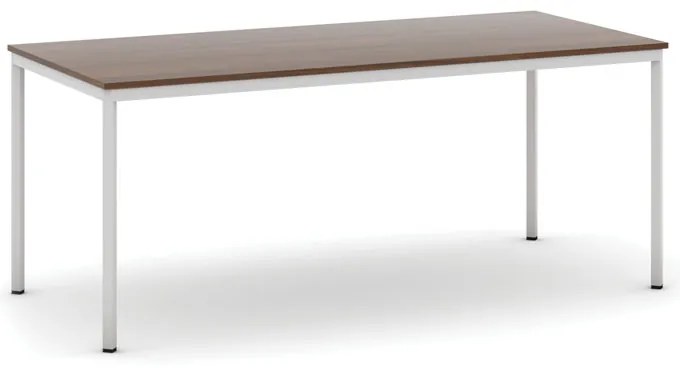 Jedálenský stôl, 180x80 cm, sivá podnož, orech