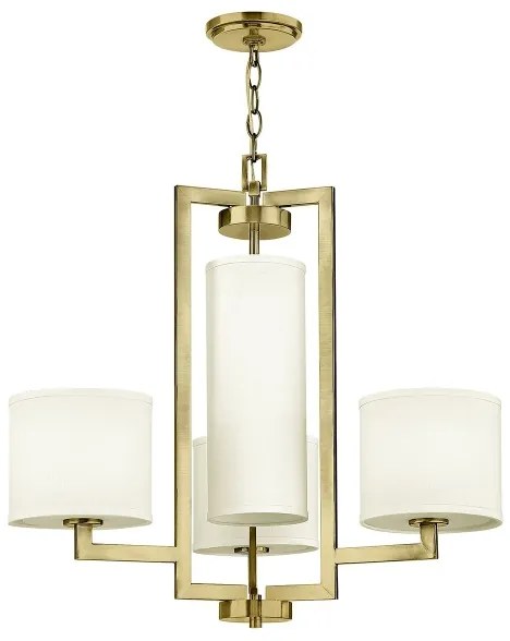Hinkley HK-HAMPTON4-BB - Závesný luster HAMPTON na reťazi, 4x E27/60W/230V, zlatý