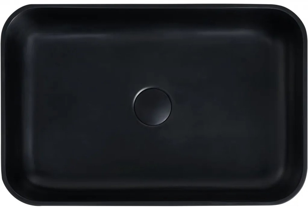 Cerano Ora, umývadlo na dosku z liateho mramoru 540x360x130 mm, čierna matná, CER-CER-WB02B