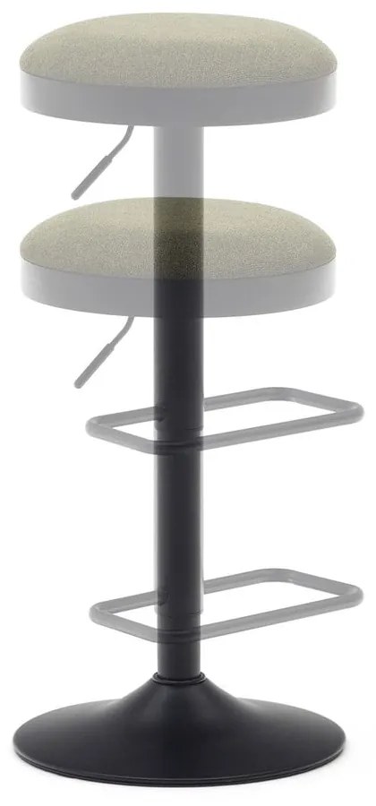 Tmavozelené čalúnené barové stoličky v súprave s nastaviteľnou výškou 2 ks (výška sedadla 53,5 cm) Zaib – Kave Home