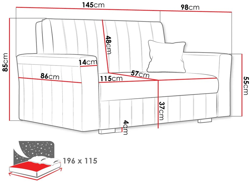 Rozkladacia pohovka Carivia Glam II (ružová) (s úl. priestorom). Vlastná spoľahlivá doprava až k Vám domov. 1121985