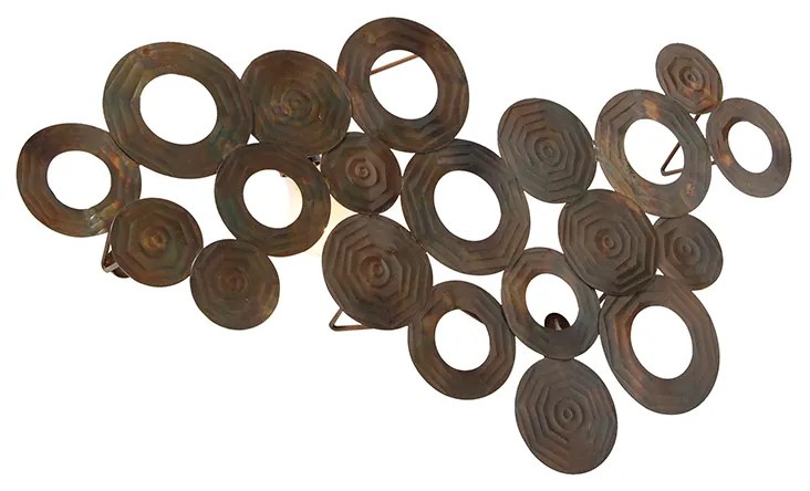 Art Deco nástenná lampa medená 77 cm - Circles