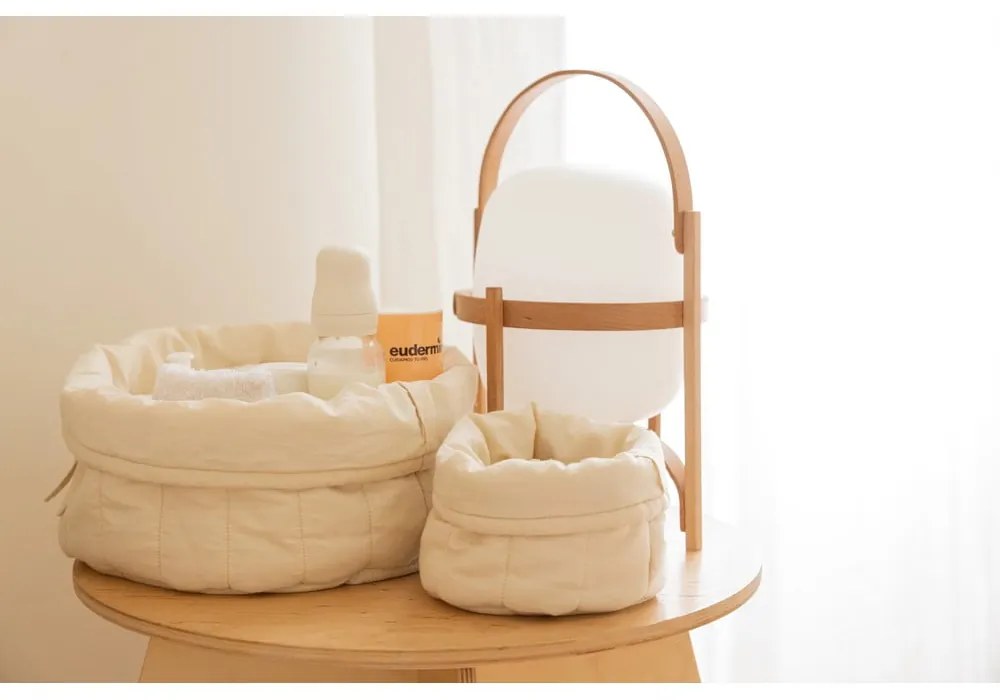 Krémové látkové detské úložné boxy v súprave 2 ks ø 30x20 cm Bambia Natural – Lorena Canals