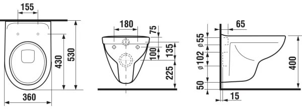 JIKA H8663810000001- Závesné WC + WC sedátko LYRA duroplast/biela