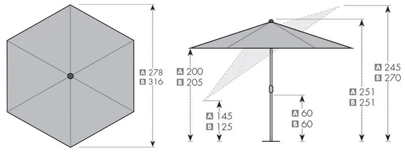 Doppler ACTIVE 280 cm -  automatický naklápací slnečník s kľukou tehlový (terakota kód farby 831), 100 % polyester