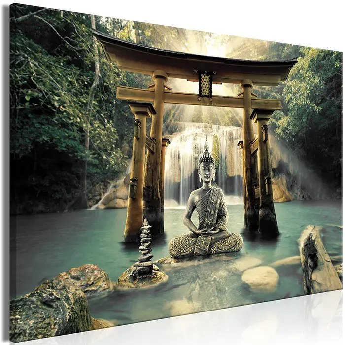 Artgeist Obraz - Buddha Smile (1 Part) Wide Veľkosť: 60x40, Verzia: Premium Print