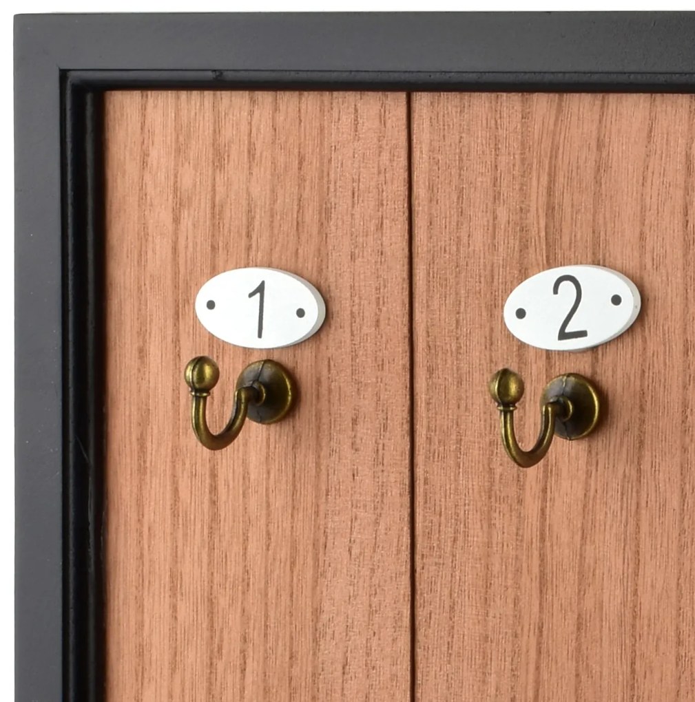 Skříňka na klíče STACY 40x30 cm černá/hnědá