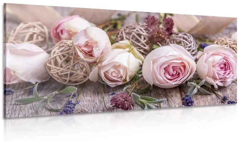 Obraz slávnostná kvetinová kompozícia ruží Varianta: 120x60
