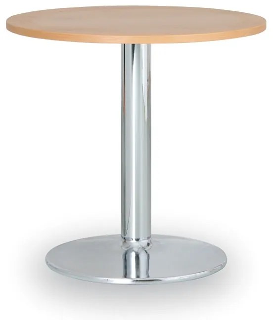Konferenčný stolík ZEUS II, priemer 60 cm, chrómovaná podnož, buk